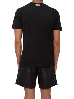 T-shirt nera Bikkembergs Swimwear uomo cotone in UOMO