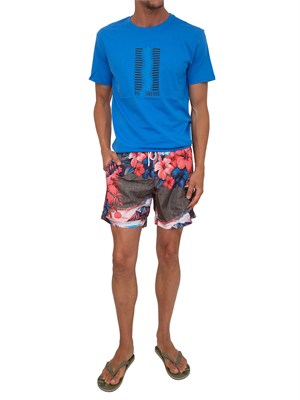T-shirt Bikkembergs Swimwear uomo cotone blu in UOMO