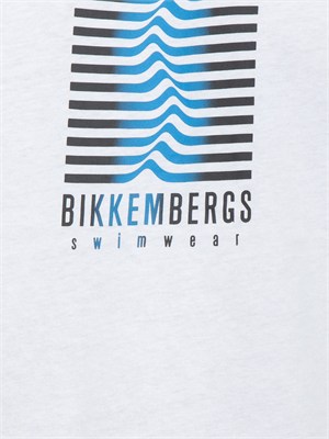 T-shirt bianca Bikkembergs Swimwear uomo cotone in UOMO