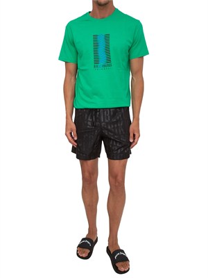 T-shirt verde Bikkembergs Swimwear uomo cotone in UOMO