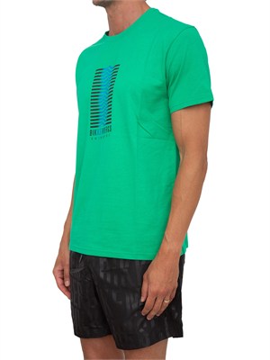 T-shirt verde Bikkembergs Swimwear uomo cotone in UOMO