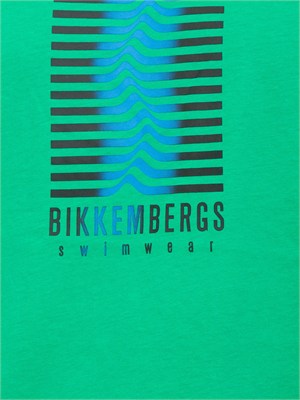 T-shirt verde Bikkembergs Swimwear uomo cotone in UOMO