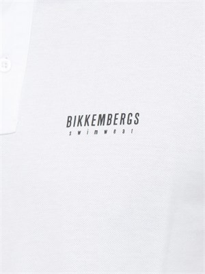 Polo bianca Bikkembergs Swimwear uomo in cotone in UOMO