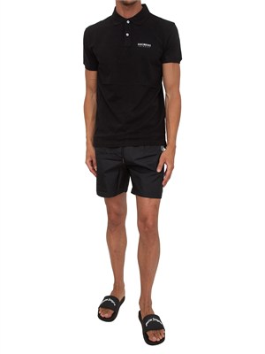 Polo nera Bikkembergs Swimwear uomo in cotone in UOMO