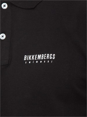 Polo nera Bikkembergs Swimwear uomo in cotone in UOMO