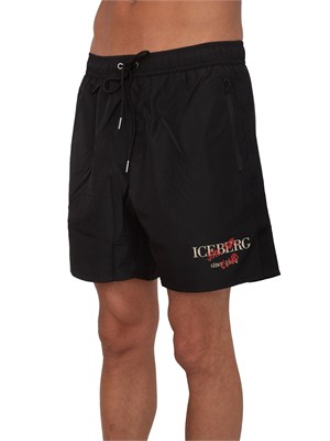 Costume boxer nero Iceberg beachwear uomo in UOMO