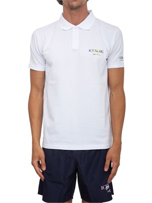 Polo bianca Iceberg Beachwear uomo in cotone con logo in UOMO