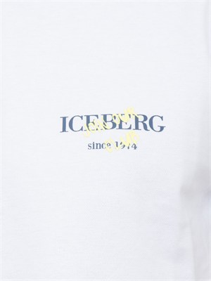 Polo bianca Iceberg Beachwear uomo in cotone con logo in UOMO