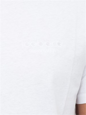 T-shirt bianca Iceberg Beachwear uomo con logo in UOMO