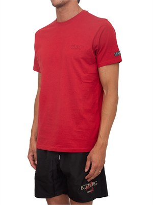 T-shirt rossa Iceberg Beachwear uomo con logo in UOMO