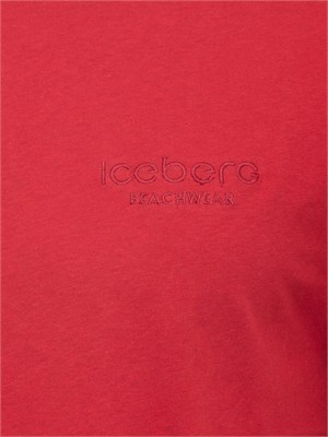 T-shirt rossa Iceberg Beachwear uomo con logo in UOMO