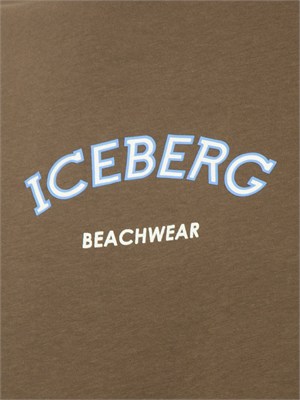 T-shirt verde Iceberg beachwear uomo con stampa logo in UOMO