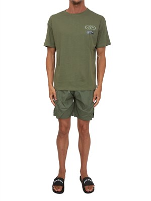 Costume boxer Plein Sport Swim in tessuto verde e stampe in UOMO