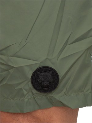 Costume boxer Plein Sport Swim in tessuto verde e stampe in UOMO