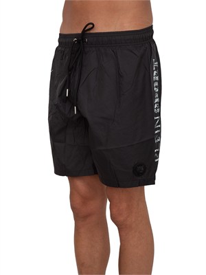 Costume boxer Plein Sport Swim in tessuto nero e stampe in UOMO