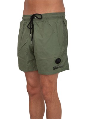 Costume boxer Plein Sport Swim in tessuto tecnico verde in UOMO