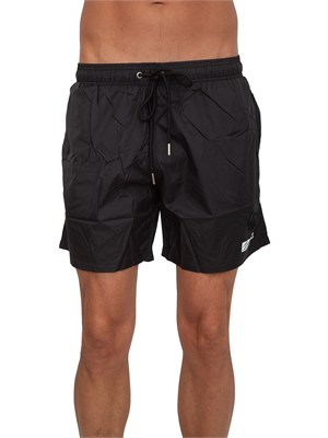 Costume boxer Plein Sport Swim in tessuto tecnico nero in UOMO