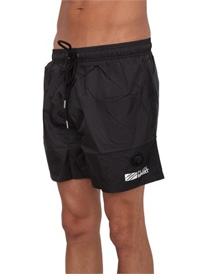 Costume boxer Plein Sport Swim in tessuto tecnico nero in UOMO