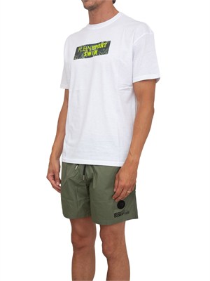 T-shirt uomo Plein Sport Swim in cotone bianco con logo in UOMO