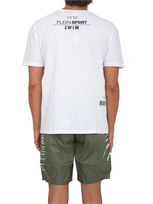 T-shirt bianca Plein Sport Swim uomo con stampe in UOMO