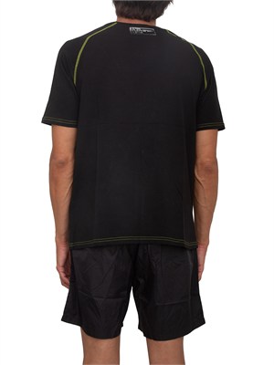 T-shirt nera Plein Sport Swim uomo logo e cuciture a contrasto in UOMO
