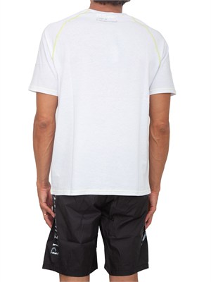 T-shirt bianca Plein Sport Swim uomo logo e cuciture a contrasto in UOMO
