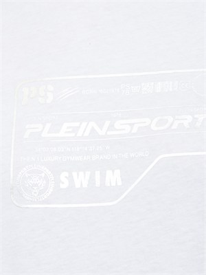 T-shirt bianca Plein Sport Swim uomo logo e cuciture a contrasto in UOMO
