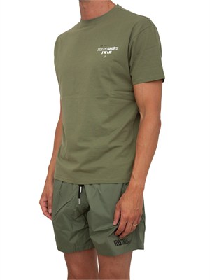 T-shirt uomo Plein Sport Swim in cotone verde militare in UOMO