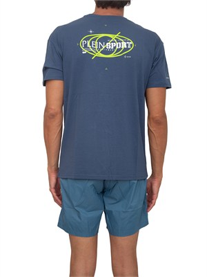 T-shirt uomo Plein Sport Swim in cotone blu in UOMO