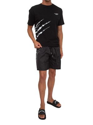 T-shirt uomo Plein Sport Swim in cotone nero con stampe in UOMO