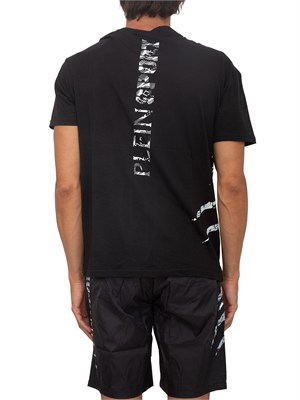 T-shirt uomo Plein Sport Swim in cotone nero con stampe in UOMO