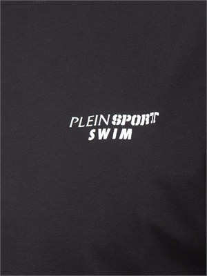 T-shirt uomo Plein Sport Swim in cotone nero con stampe in UOMO