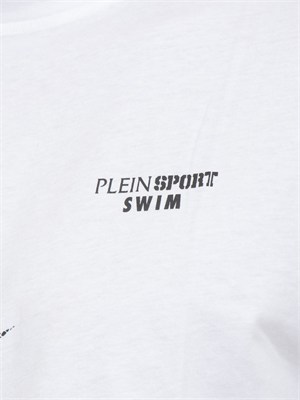 T-shirt uomo Plein Sport Swim in cotone bianco con stampe in UOMO