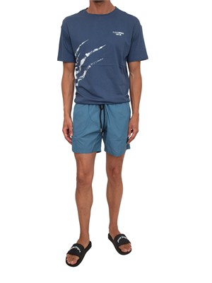 T-shirt uomo Plein Sport Swim in cotone blu con stampe in UOMO
