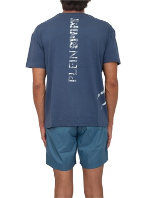 T-shirt uomo Plein Sport Swim in cotone blu con stampe in UOMO