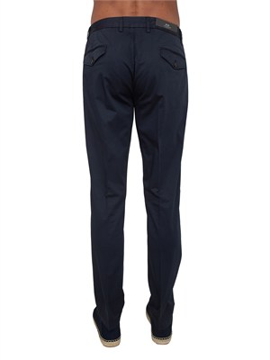 Pantaloni Corneliani in cotone stretch blu in UOMO