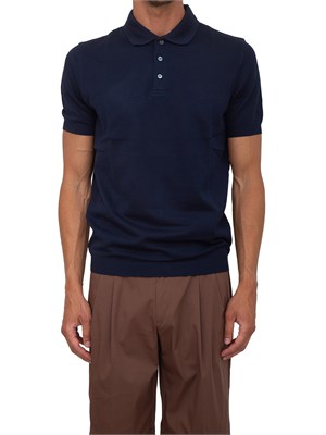 Polo maglia Corneliani in cotone blu in UOMO