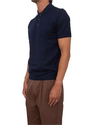 Polo maglia Corneliani in cotone blu in UOMO