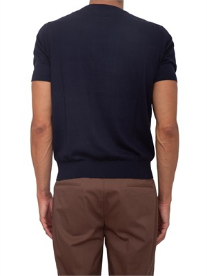 T-shirt maglia Corneliani in seta e cotone blu in UOMO