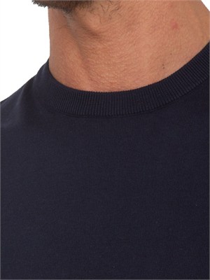 T-shirt maglia Corneliani in seta e cotone blu in UOMO
