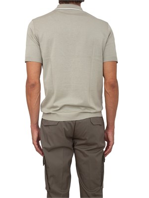 Polo maglia Corneliani in cotone beige con zip in UOMO