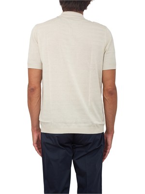 Polo Corneliani in cotone avorio con trama maglia in UOMO