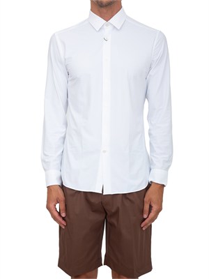 Camicia Corneliani in tessuto bielastico bianco in UOMO