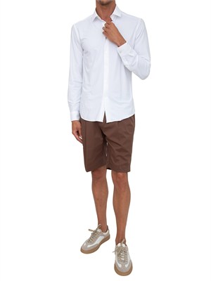 Camicia Corneliani in tessuto bielastico bianco in UOMO