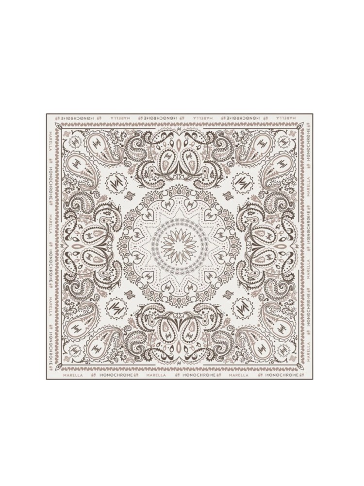 Foulard Marella in cotone bianco stampa bandana