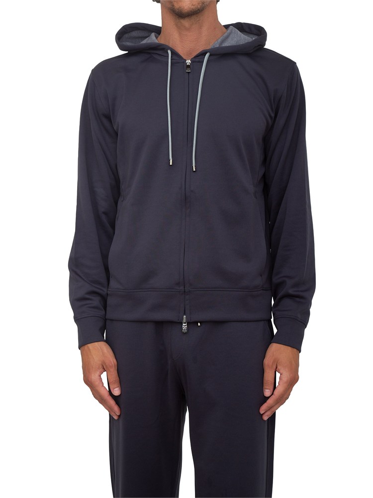 Felpa Cornaliani misto cotone blu