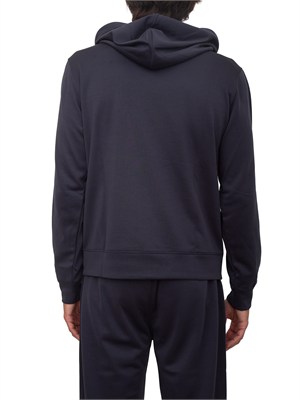 Felpa Cornaliani misto cotone blu in UOMO