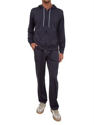 Pantalone tuta Corneliani in misto cotone blu in UOMO