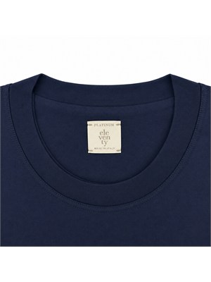 T-shirt girocollo Eleventy uomo in misto cotone blu in UOMO