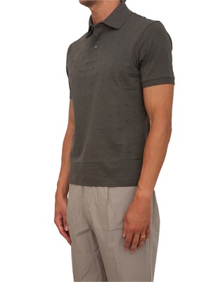 Polo Emporio Armani uomo in cotone verde in UOMO